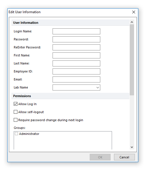 Figure 18.5 Edit User Information Dialog