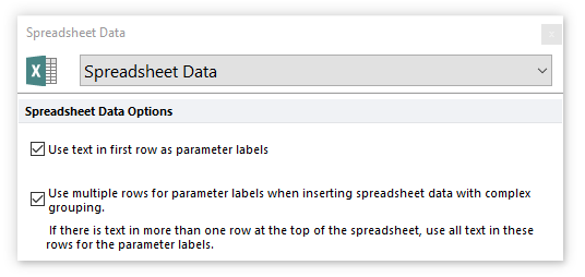 Figure 5.190 - Choosing to Use values in a first row as labels option. 