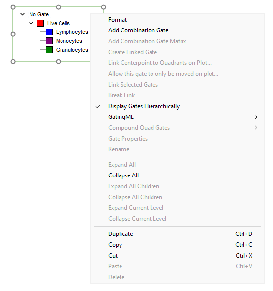 Figure 5.161  The Gate View right-click menu.