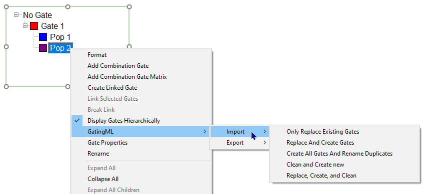 Figure 7.43. GatingML Import Options.