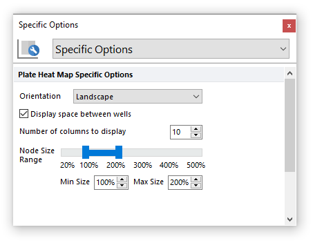 Figure 5.115 The Plate Heat Map Specific Options dialog when accessed via the ribbon bar.