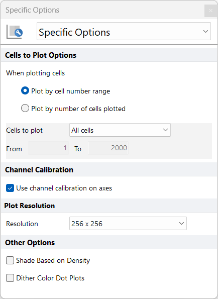 Figure 5.50  Formatting Binned Dot Specific Options Dialog