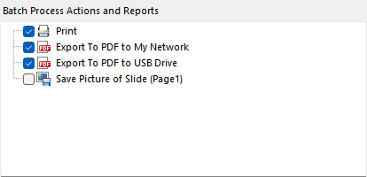 Figure 8.2  Batch Process Actions List with Actions
