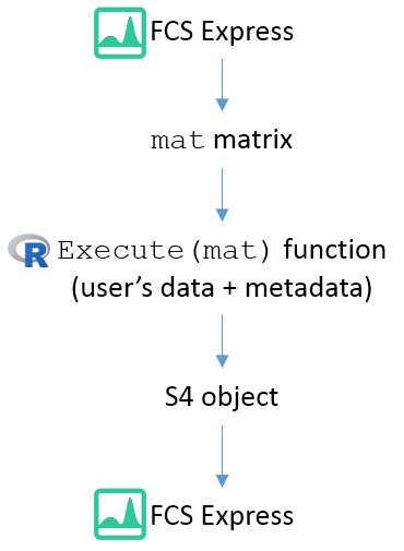 Figure 9.118 Simplified schematic of R integration with FCS Express. 