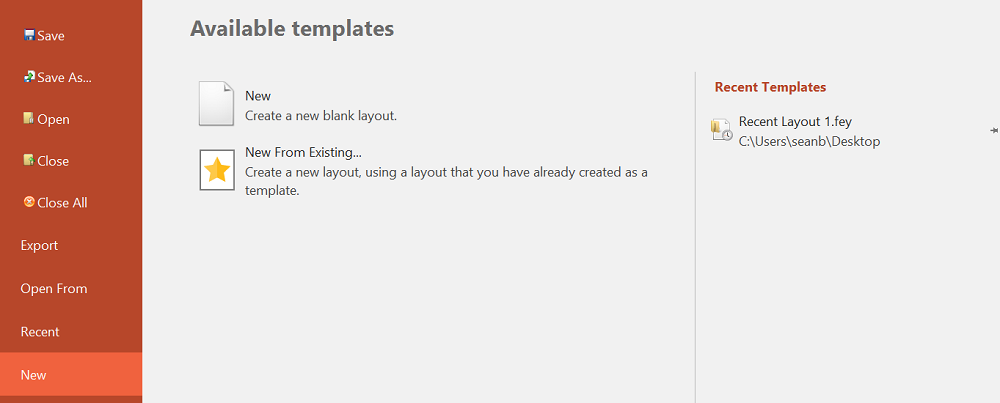 Figure 4.1  Recent Templates