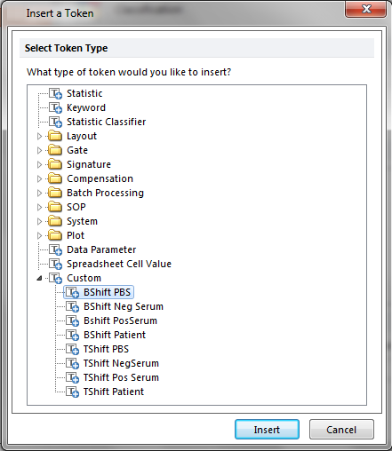 Figure T15.31  Insert a Token Dialog with Custom Tokens to Classify