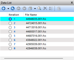 Figure 6.2  The Data List in FCS Express is used to load and organize data files for analysis. 