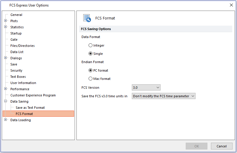 Figure 20.53  Data Saving - FCS Format options