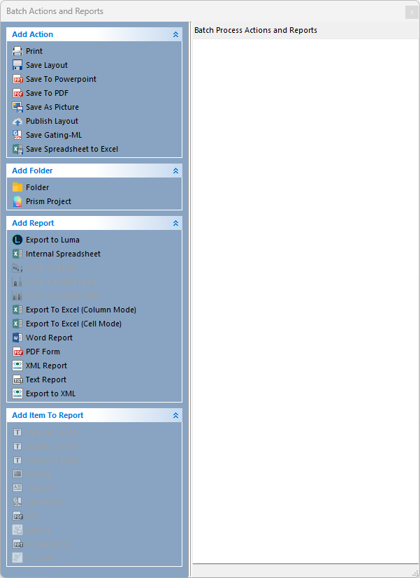 Figure 8.1  Batch Actions Window