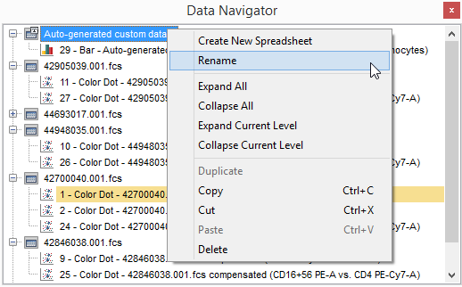 Figure 4.30 - Renaming Plot in Data Navigator