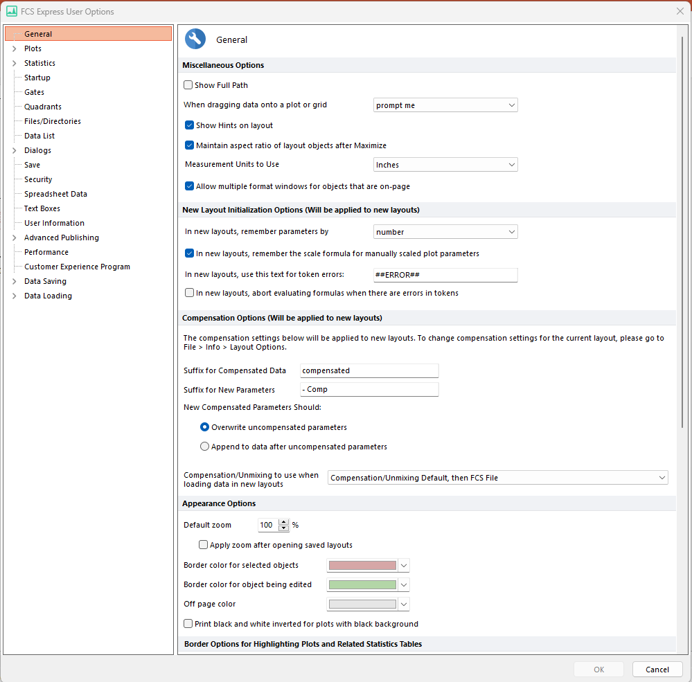 Figure 20.1  FCS Express user options overview