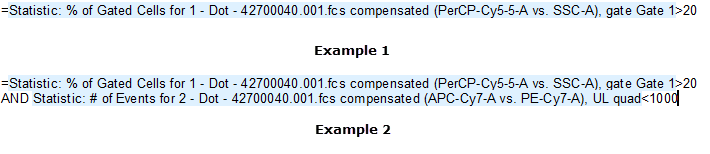 Figure 10.20  Examples of Alert Formulas