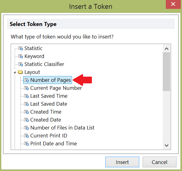 Figure 12.31  Insert a Token Dialog