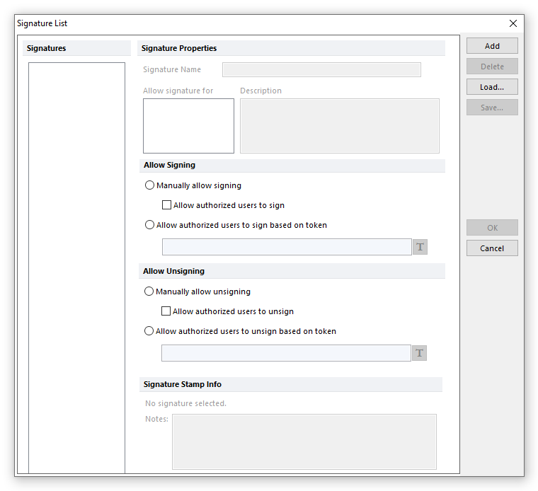 Figure 16.2  Signature List Dialog