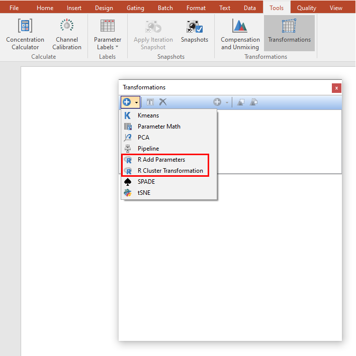 Figure 9.119 Selecting the input method for R integration scripts.