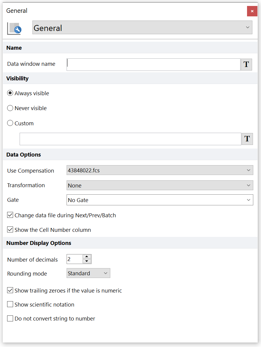 Figure 5.279  Formatting General Dialog for Data Grids