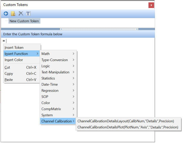 Figure 9.181 Custom Token for Channel Calibration Details