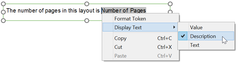 Figure 12.8  Display Text Pop-up Menu