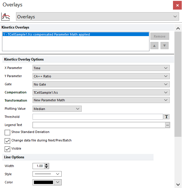 Figure 5.45  Formatting Kinetics Overlays