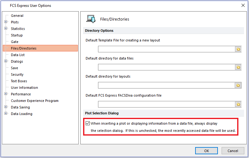 Figure 20.30  Files/Directories options