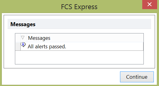 Figure 10.21  All Alerts Passed Message