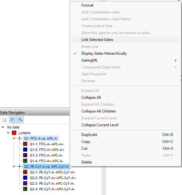 Figure T6.15 Linking Quadrant Centerpoints using right click menu