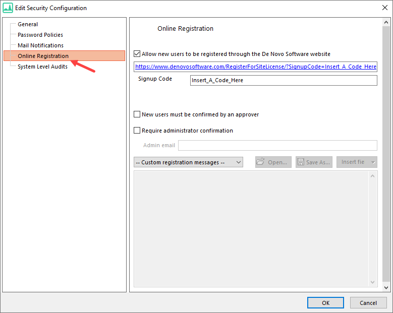 Figure 18.21 - The Online Registration dialog in FCS Express is available to site license adminstrators. 