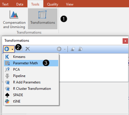 Figure T23.1  Selecting the Parameter Math Transformation