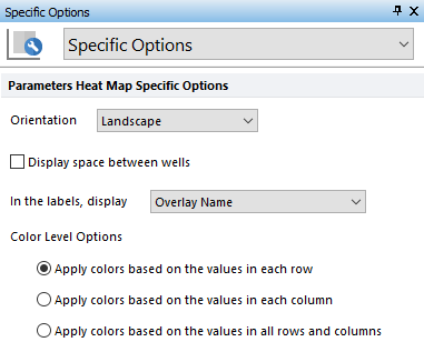 Figure 5.121  Formatting Parameters Heat Maps Specific Options.