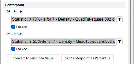 Figure 7.55 Tokens Inserted to Set Centerpoint to Percentile Values and Locked 