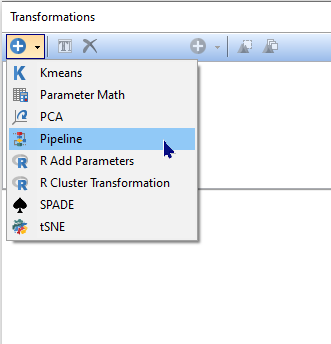 Figure 9.163 The Add new transformation button in the Transformation dialog.
