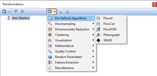 Figure 9.165The create a new pipeline step drop-down menu.