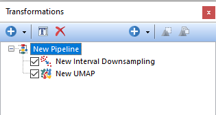 Figure 9.166 A two-steps Pipeline Transformation. At the left o each step, a check-box allow to activate or deactivate the step.