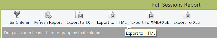Figure 18.62 Choosing to export the report as an HTML file
