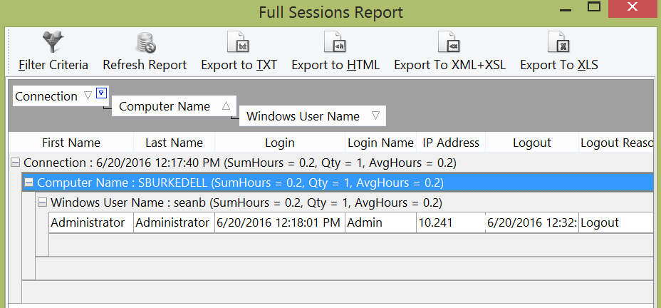 Figure 18.55 Using the grouping feature to create sub-groups