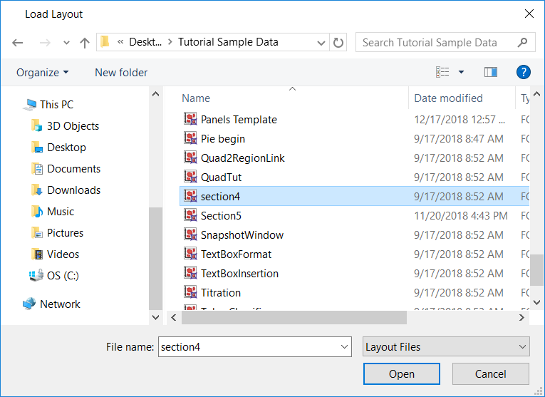 Figure T3.2  Load Layout Dialog