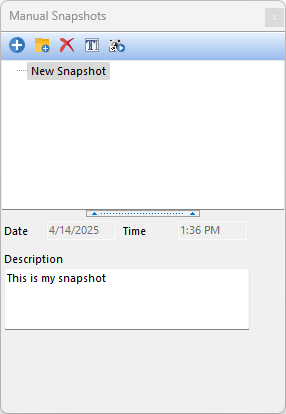 Figure 9.4 - Manual Snapshots Navigator