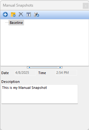 Figure T9.2  Baseline Snapshot with a Timestamp