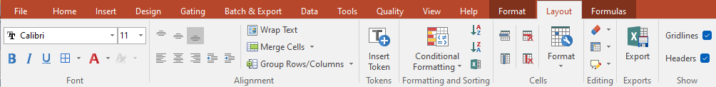 Figure 3.33 - Spreadsheet Layout tab