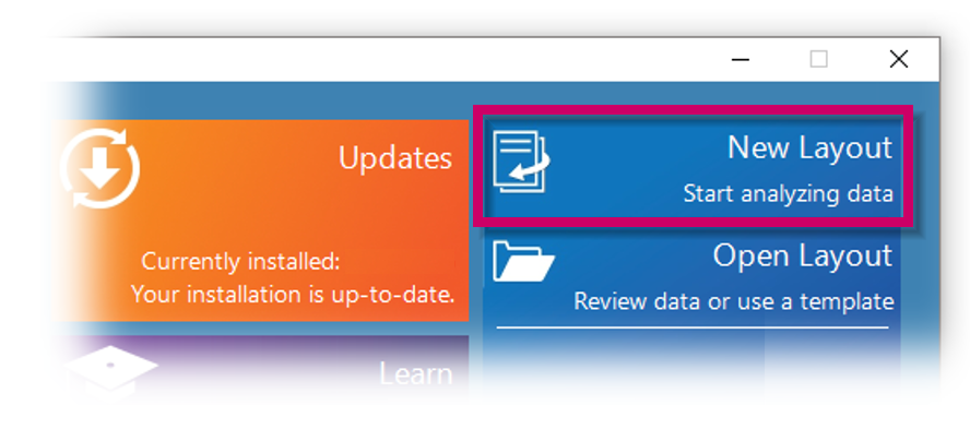 Figure T35.1  Opening a new layout from the Startup Screen