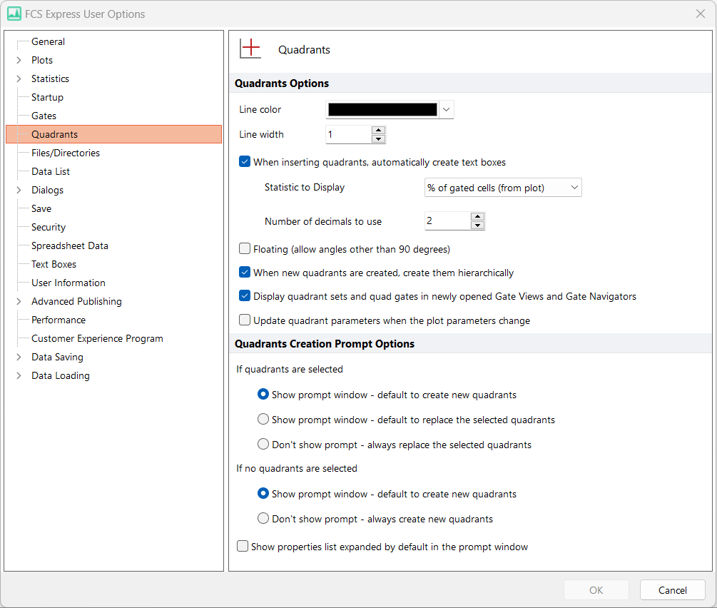 User_options_Quadrant_options
