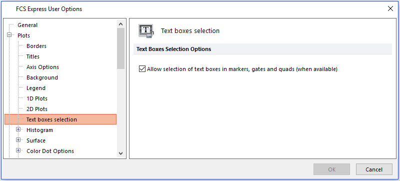 Figure 20.13  Text box selection options