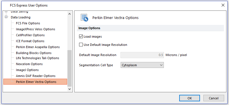 Figure 20.62 Vectra Format options