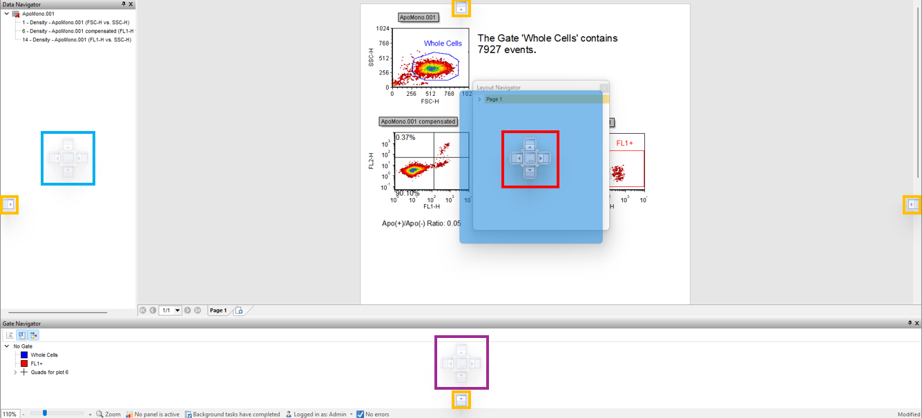 Figure T12.11  All Docking Icons When Moving Layout Navigator Initially