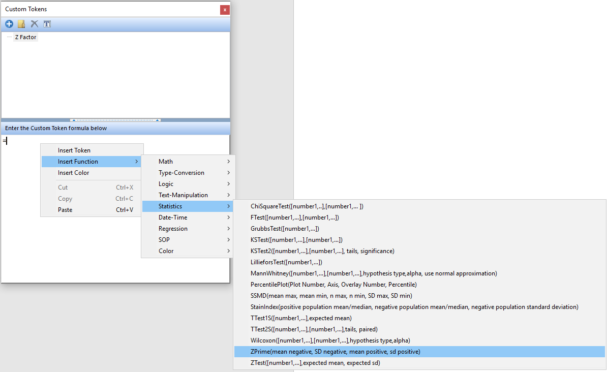 Figure T20.50  Choosing the ZPrime function from the Functions List for a Custom Token