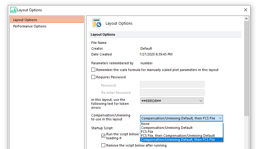 Figure 9.66. Layout Options - Changing the compensation default options (Default Compensation to Use).