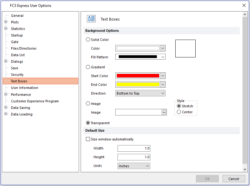 Figure 20.46  Text Boxes options
