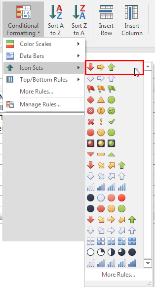 Figure T16.37  Selecting First Icon Set from Ribbon