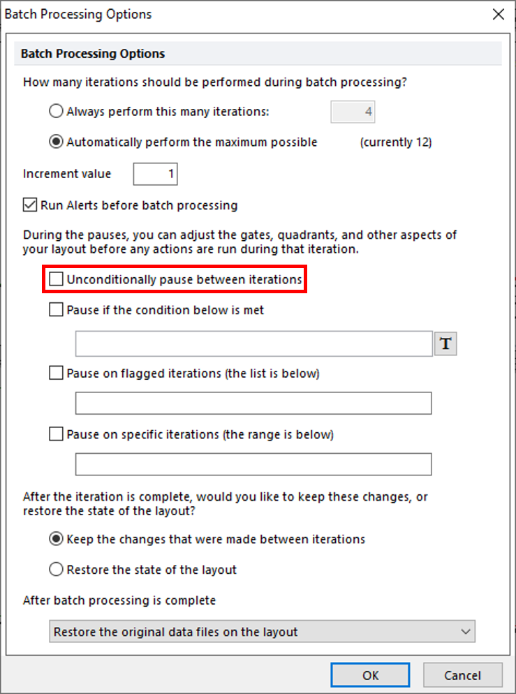 Figure T30.79  Configuring Batch Processing Options