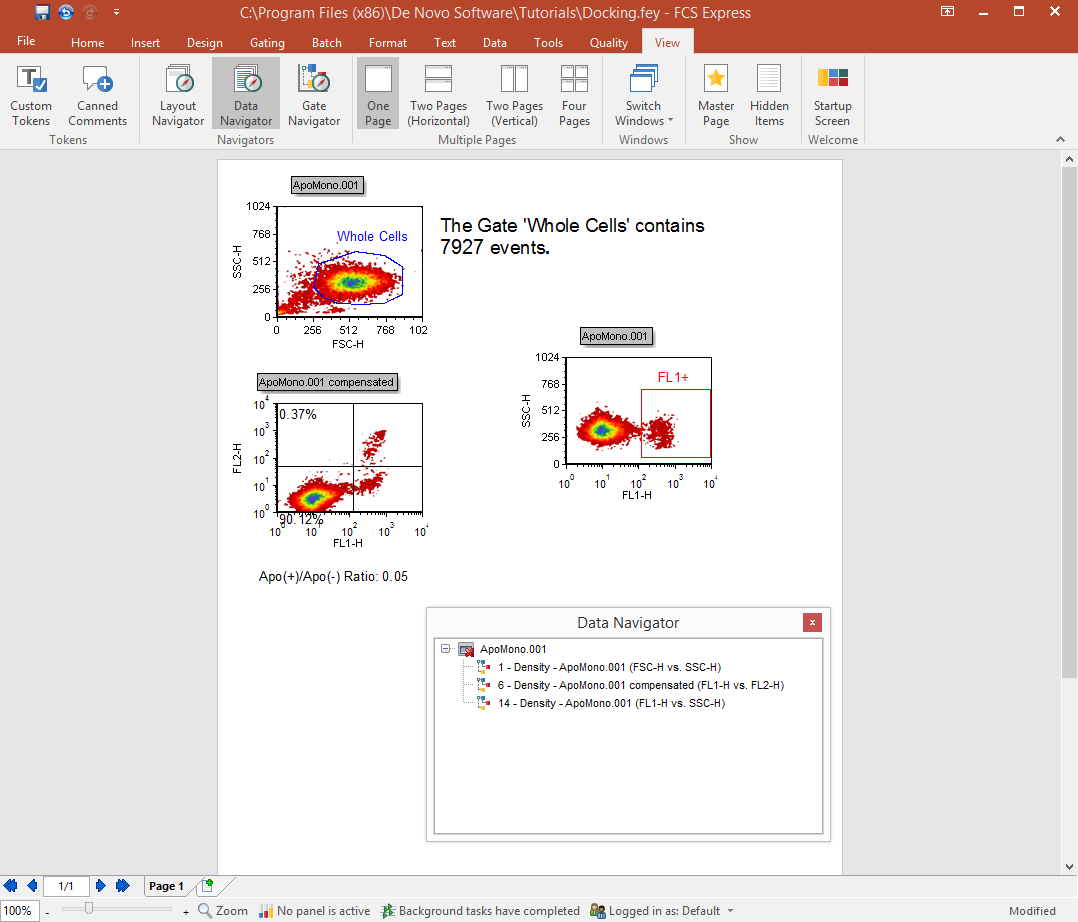 Figure 4.18  Data Navigator, Floating (Undocked)